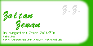 zoltan zeman business card